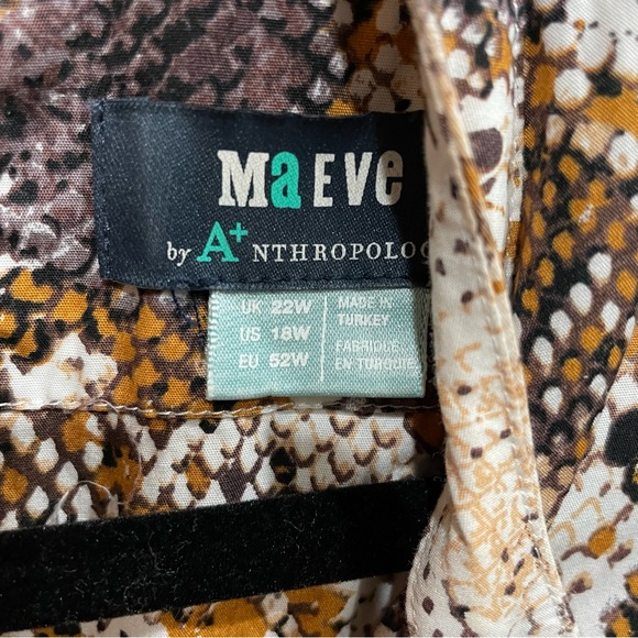 Anthropologie 18W Snake Print Tiered Button Front Maxi Dress 2X - Picture 3 of 13